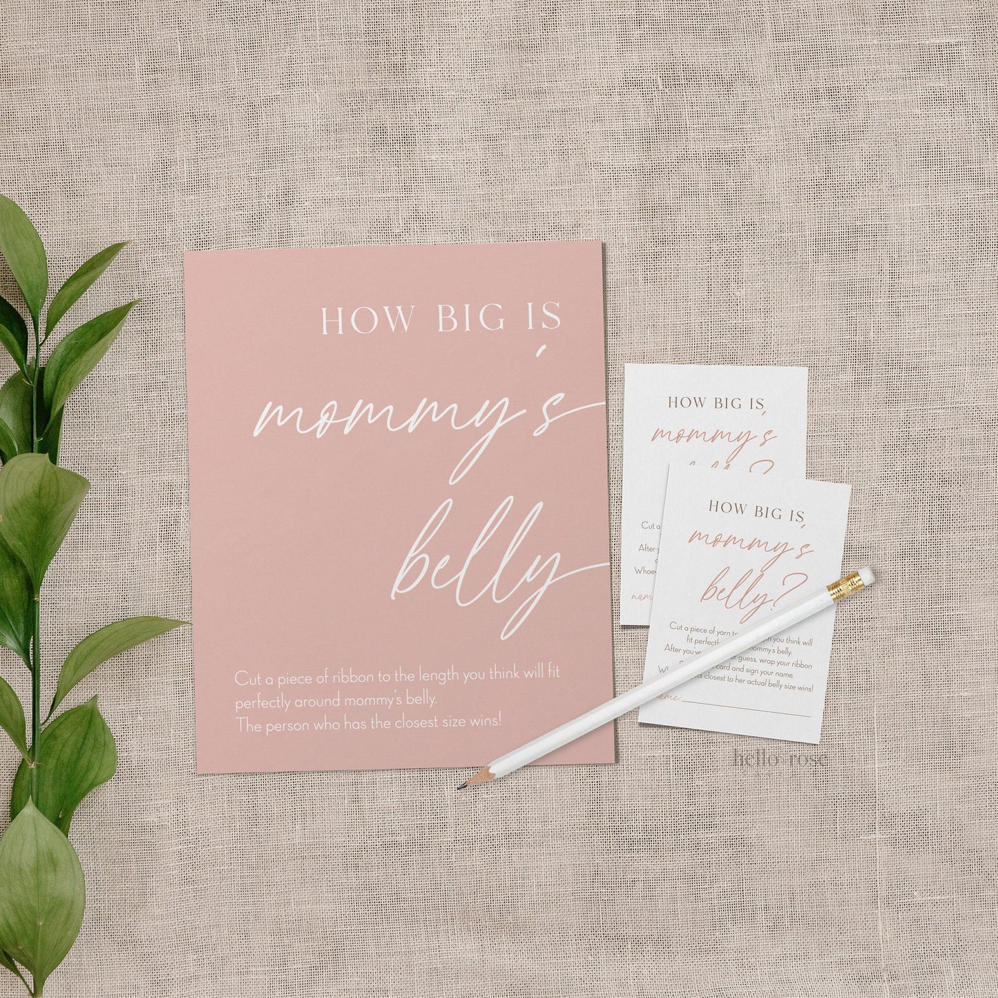 How Big is Mommy's Belly Boho Baby Shower Games Printable Sign . Blush Pink Girl Minimalist . Editable Template . Instant Download Templett