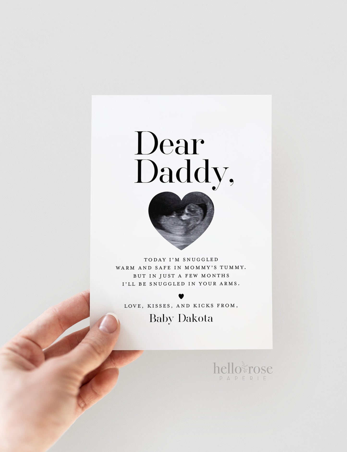 Valentines Day Dear Daddy Gift for First Time Dad, Sonogram Ultrasound Gift from Kids, Fathers Day Pregnancy Announcement . PRINTABLE