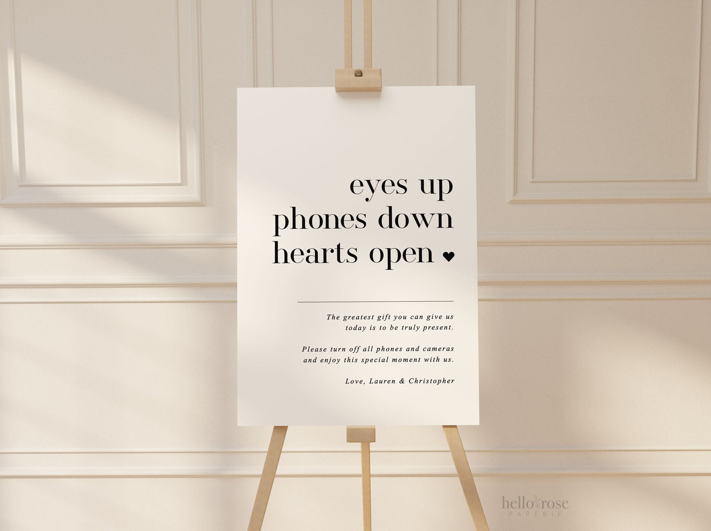 Unplugged Ceremony Wedding Sign . No Phones Minimalist Wedding Welcome Template . PRINTABLE Editable Poster . Instant Download Templett