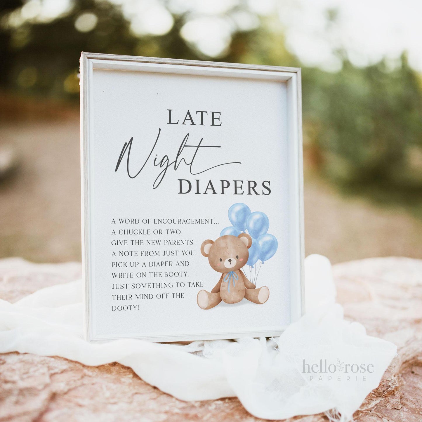 Bear with Bow Balloons Baby Shower Bundle of 60+ Games, Signs, Tags, Labels, Blue Boy, Printable Editable Template Instant Download Templett