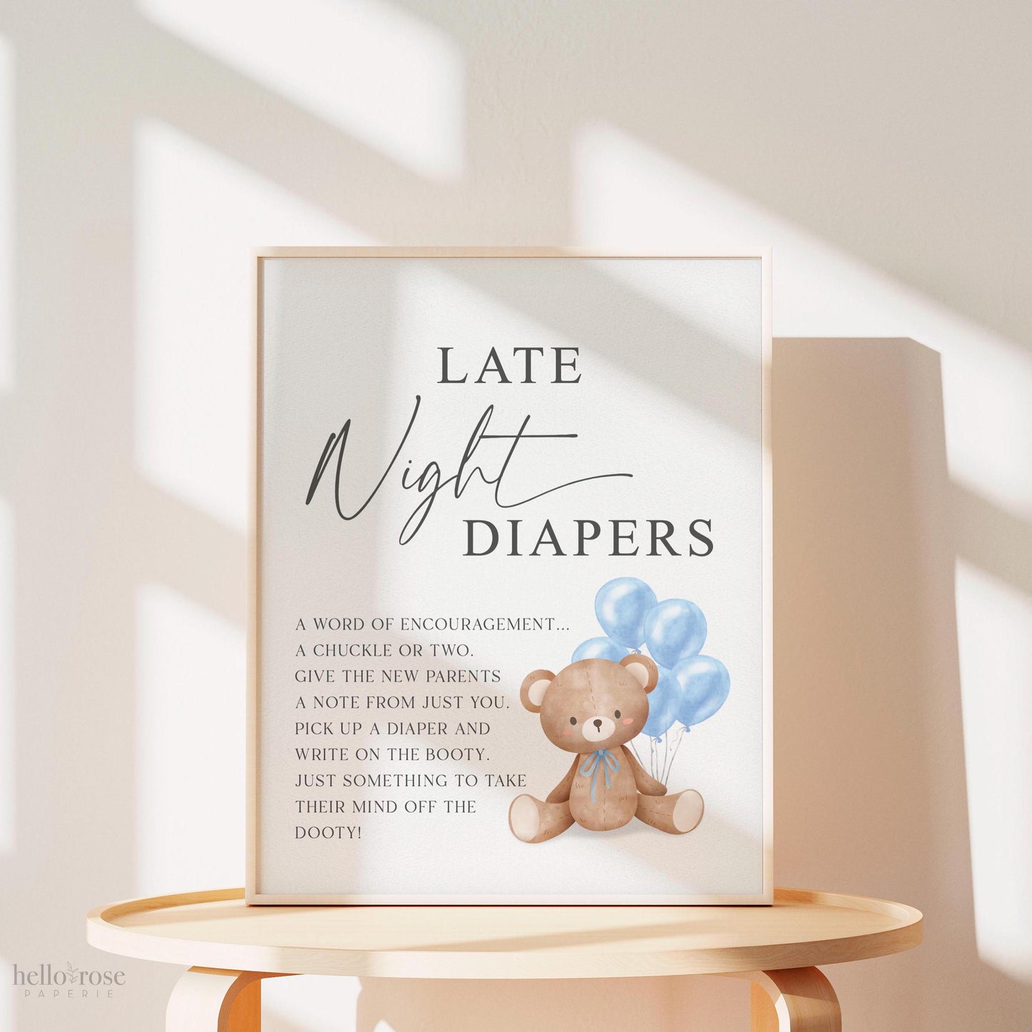 Bear Bundle of 20+ Baby Shower Games . Teddy with Blue Balloons, Boy Baby Shower, We Can Bearly Wait, Editable Template Download Templett