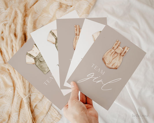 Team Boy or Girl Favor Fans, What Will Baby Be, Hold Up Your Guess Cards, Boho Gender Reveal Game Fans, Editable Template TEMPLETT GR2-T