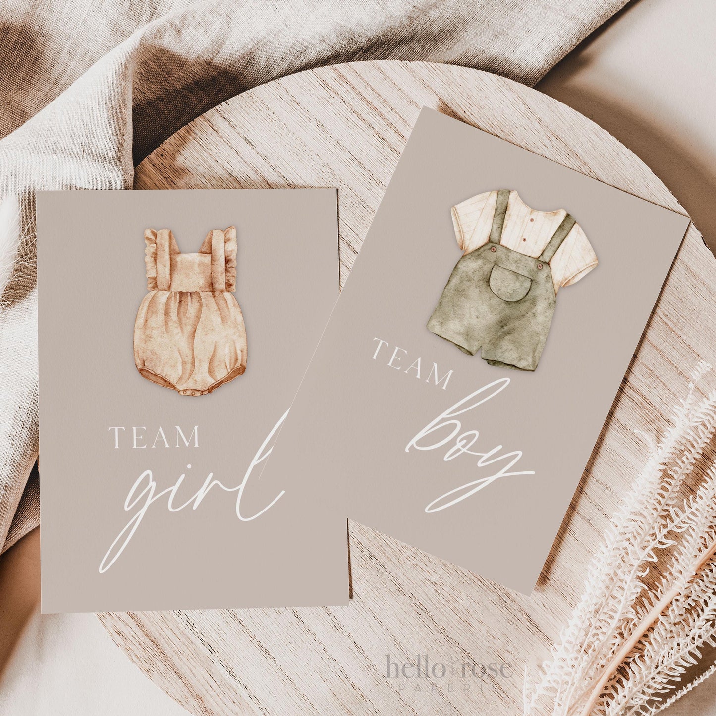 Team Boy or Girl Favor Fans, What Will Baby Be, Hold Up Your Guess Cards, Boho Gender Reveal Game Fans, Editable Template TEMPLETT GR2-T