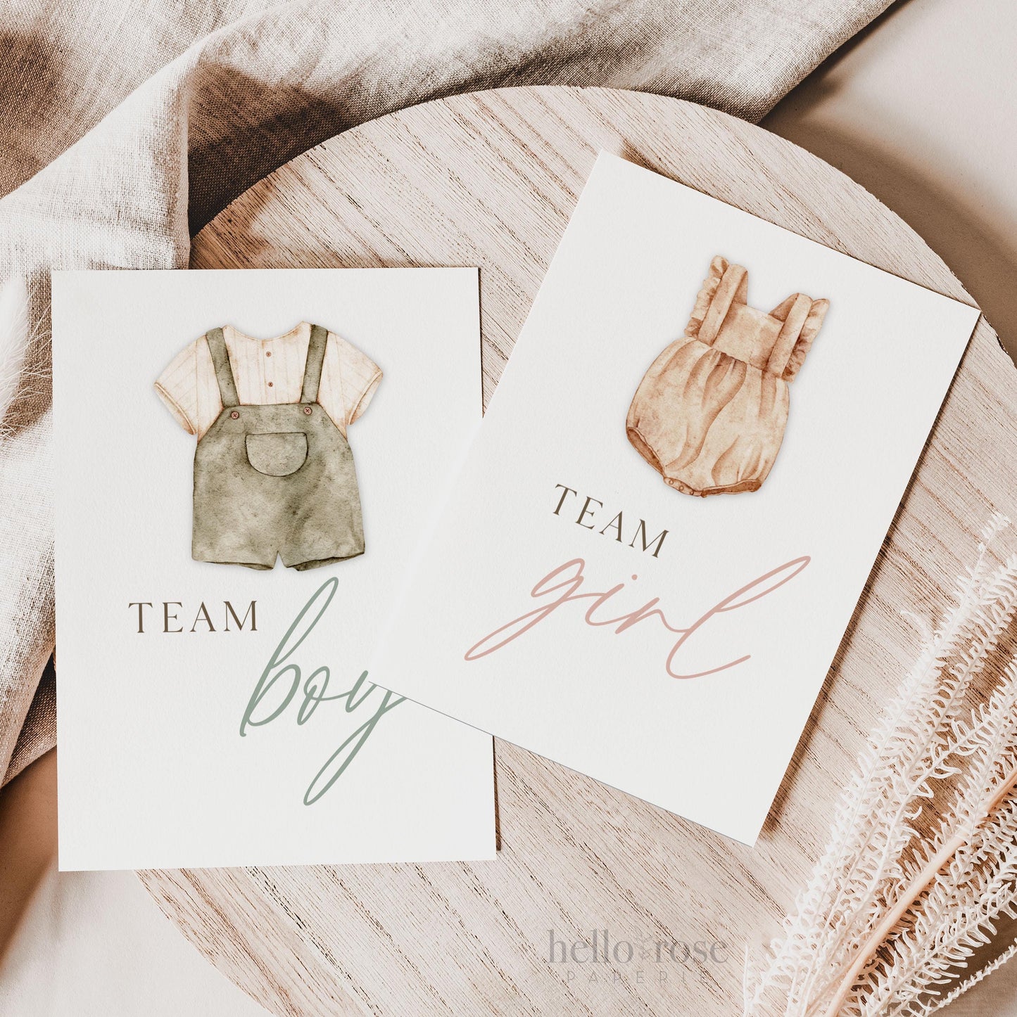 Team Boy or Girl Favor Fans, What Will Baby Be, Hold Up Your Guess Cards, Boho Gender Reveal Game Fans, Editable Template TEMPLETT GR2-T
