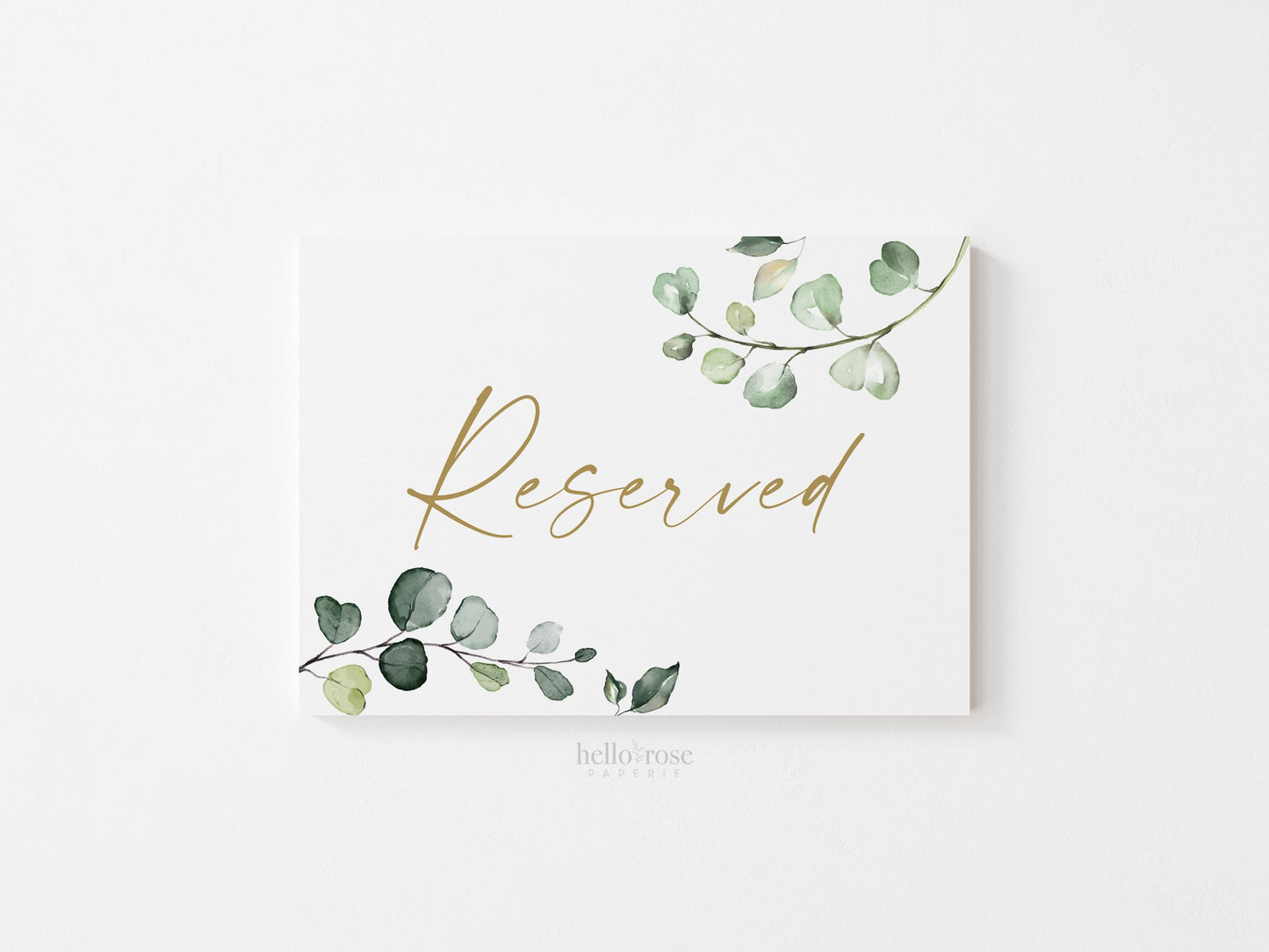 Reserved Wedding Chair Row Hanging Sign . Chair Tag . Greenery + Gold . Boho Wedding Decor . Printable Instant Digital Download G2