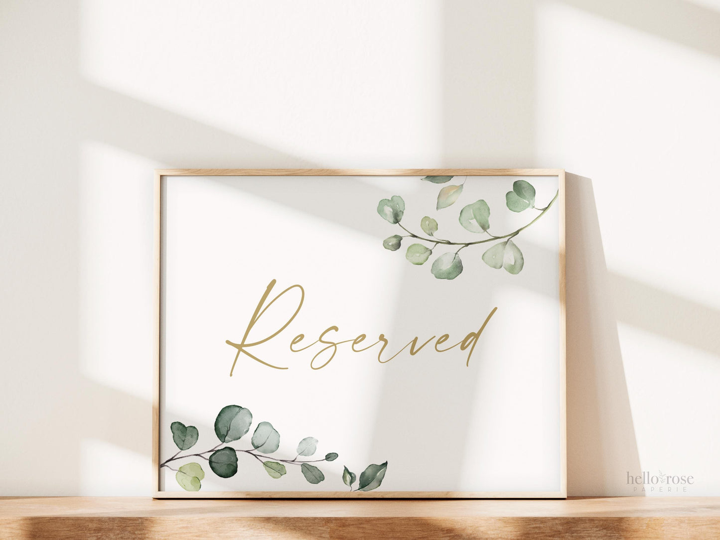 Reserved Wedding Chair Row Hanging Sign . Chair Tag . Greenery + Gold . Boho Wedding Decor . Printable Instant Digital Download G2