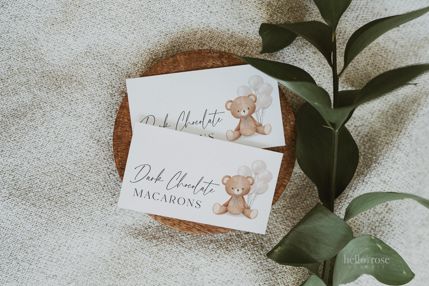 Bear Food Tent Place Card, Food Buffet Table Tent Card, Baby Shower Sprinkle, White Balloons, PRINTABLE Editable Template Download TEMPLETT
