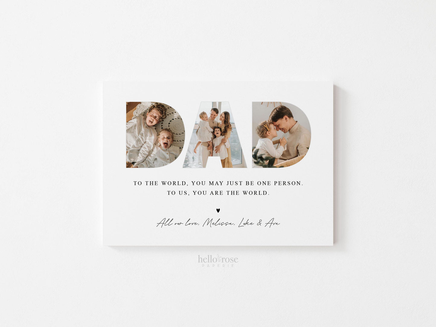 DAD Personalized Photo Gift for Daddy, Established Gift from Wife and Kids, PRINTABLE Personalized Birthday Gift from Children, DOWNLOAD