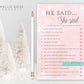 He Said She Said Baby Shower Game . Winter Snowflakes . Pink and Silver . Baby It's Cold Outside . Printable Instant Download