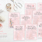 Winter Baby Shower Games Set . 8 Printable Games Bundle . Pink Silver Winter Wonderland Snowflakes Baby its Cold Outside . Instant Download