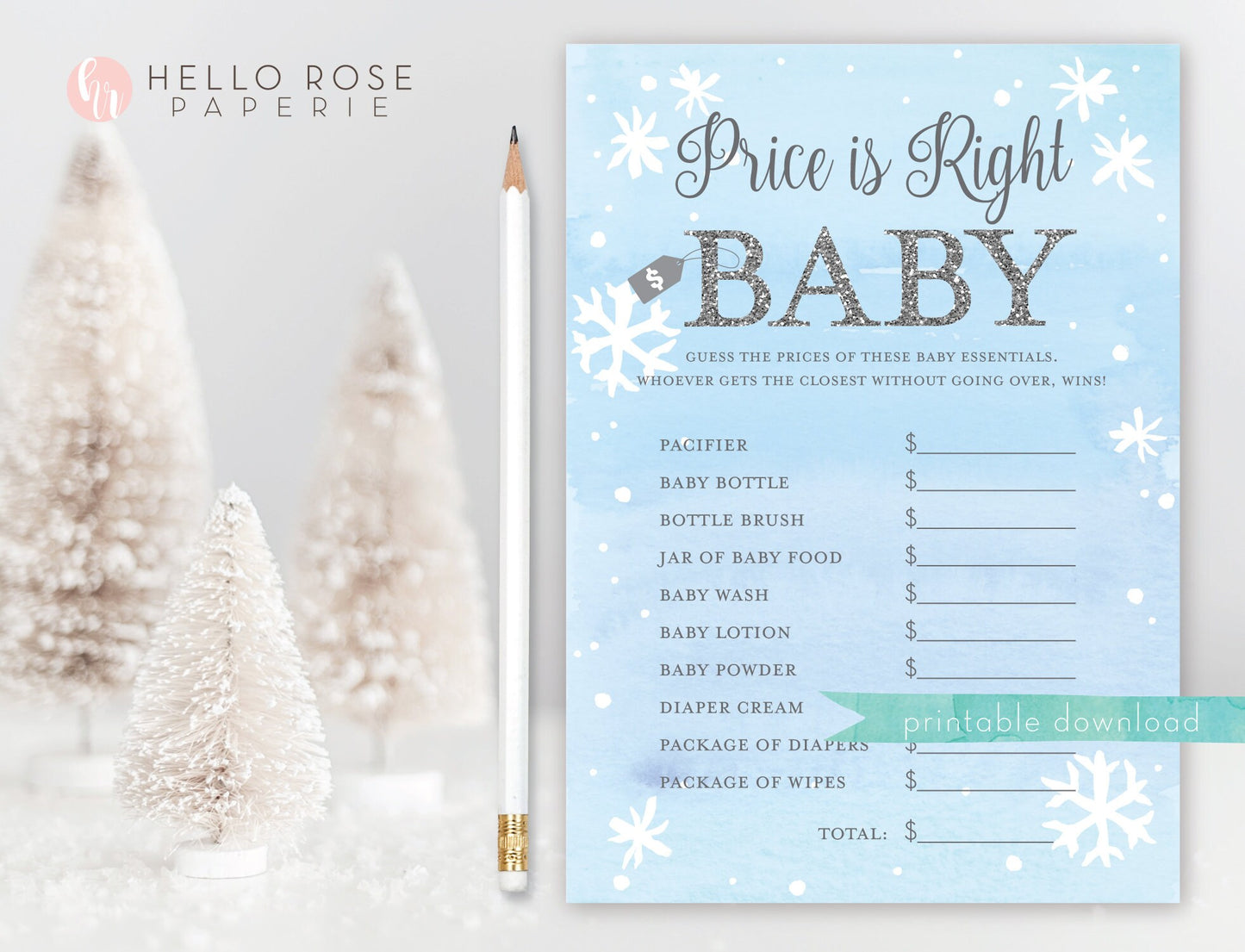 Baby Shower Boy Games Set 8 Games Printable . Blue and Silver Winter Wonderland Snowflakes Baby its Cold Outside . Instant Download Bundle