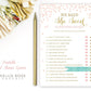 He Said She Said Bridal Shower Game . Pink and Gold Wedding Shower . Hens Party . Bachelorette Party Game . Printable Instant Download