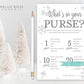 Whats in your Purse Printable Baby Shower Game . Winter Girl Boy Twins . Baby its Cold Outside White and Silver Glitter . Printable Download