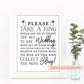 Don't Say Wedding Game Sign . Bridal Shower Ring Game . Kraft and White . Wedding Shower . Bachelorette Hens Party . Printable Download