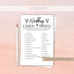 Wedding Candy Match Game . Bridal Couples Wedding Shower Printable Game . Kraft + Minimalist Black and White . Instant Digital Download K3