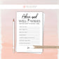 Advice and Well Wishes Card for the Mr and Mrs . Bridal Wedding Couples Shower . Kraft + Minimalist Black White . Printable Instant Download