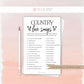 Country Love Songs Trivia Printable Game . Bridal Wedding Couples Shower . Kraft + Minimalist Black and White . Instant Digital Download