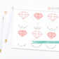 Diamond Ring Wine Glass Drink Tags . Printable Bachelorette Bridal Shower Wedding Bubbly Markers . Gold . Rose Gold . Silver . Pink . Blue