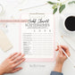 Bridal Shower Scattergories Printable Game . Kraft + Minimalist Black White . Wedding Bachelorette Couples . Instant Digital Download K3