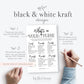 What's in Your Purse Printable Bridal Shower Game . Kraft + Minimalist Black White . Bachelorette Hens Party . Instant Digital Download K3