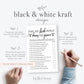 Does the Bride Really Know the Groom Printable Game . Bridal Shower Bachelorette Hens . Kraft + Minimalist Black & White . Instant Download