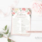 Wedding Traditions . Floral Bridal Shower Printable Game . Hen Bachelorette Party . Pink Roses Greenery Eucalyptus . Instant Download
