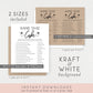Name That Cake Bridal Shower Game PRINTABLE with Answers . Kraft + Minimalist Black & White . Instant Download K3