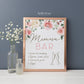 Mimosa Bar Printable Table Sign 8x10 . Floral Watercolor . Baby Shower . Bridal Shower Wedding Bachelorette Hens Party . Instant Download