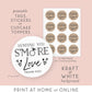 PRINTABLE S'more Love Treat Favor Tags . Bridal Wedding Shower Bachelorette . DIY Labels Stickers Tags Toppers . 2.25" Digital Download PDF