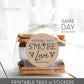 PRINTABLE S'more Love Treat Favor Tags . Bridal Wedding Shower Bachelorette . DIY Labels Stickers Tags Toppers . 2.25" Digital Download PDF