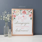 Pop the Champagne She's Changing Her Last Name Printable 8x10 . Floral Watercolor . Bridal Shower Wedding Bachelorette Hens Party Download