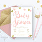 Baby Name Race Game . Pink and Gold Hearts . Printable Girl Baby Shower Game . Fun Game for Groups . Instant Digital Download