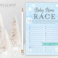 Baby Name Race Baby Shower Game . Baby Name Game . Baby It's Cold Outside Boy . Winter Snowflakes Blue Silver . Printable Instant Download