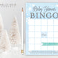 Baby Shower Bingo Card Printable . Winter Boy Baby Shower Game . Baby its Cold Outside Snowflakes . Blue and Silver . Printable Download