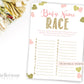 Baby Name Race Game . Pink and Gold Hearts . Printable Girl Baby Shower Game . Fun Game for Groups . Instant Digital Download