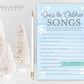 Guess the Children's Songs Baby Shower Game . Baby It's Cold Outside Boy . Winter Snowflakes Blue and Silver . Printable Instant Download