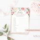 Baby Word Scramble . Baby Shower Game Printable . Floral Watercolor Pink Roses Greenery Eucalyptus . Girl Baby Shower . Instant Download