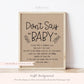 Don't Say Baby Clothespin Baby Shower Game Sign . Boy Girl Neutral . Kraft + Minimalist Black and White . Printable Instant Download . K4