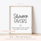 Shower Favors Baby Shower Table Sign . Boy Girl Neutral . Rustic Kraft + Black and White . Printable 8x10 Instant Digital Download . K4