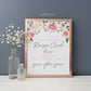 Leave Your Recipe Card Here Printable Sign + Cards. Floral Watercolor . Bridal Shower Wedding Bachelorette Hen Party . Instant Download 8x10