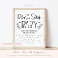 Don't Say Baby Clothespin Baby Shower Game Sign . Boy Girl Neutral . Kraft + Minimalist Black and White . Printable Instant Download . K4