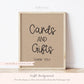 Cards and Gifts Thank You Baby Shower Table Sign . Boy Girl Neutral . Kraft + Minimalist Black White . Printable 8x10 Instant Download . K4