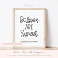 Babies are Sweet Please Take a Treat Baby Shower Sign . Boy Girl Neutral . Kraft + Black & White . Printable 8x10 Instant Download . K4