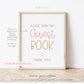 Guest Book Baby Shower Table Sign . Boy Girl Neutral . Kraft + Black and White Minimalist . Printable 8x10 Instant Digital Download . K4
