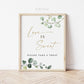 Love is Sweet Please Take a Treat Sign Printable . Favors Table . Wedding Engagement Bridal Shower Bachelorette Hens Party . Greenery G2