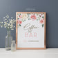Coffee Bar Love is Brewing Printable Table Sign . Floral Watercolor . Baby Bridal Shower Wedding Bachelorette Hens Party . Instant Download