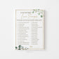 Country Love Songs Bridal Shower Trivia Game . Greenery and Gold . Printable Icebreaker . Hens Bachelorette Party . Instant Download G2