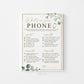What's on Your Phone Bridal Shower Printable Game . Greenery and Gold . Fun Rustic Game . Hens Bachelorette Party . Instant Download G2