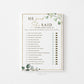 He Said She Said Who Said It Bridal Shower Printable Game . Bride Groom . Greenery and Gold . Hens Bachelorette Party . Instant Download G2