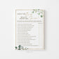 Does the Bride Really Know the Groom Bridal Shower Printable Game . Greenery and Gold . Hens Bachelorette Party . Instant Download G2